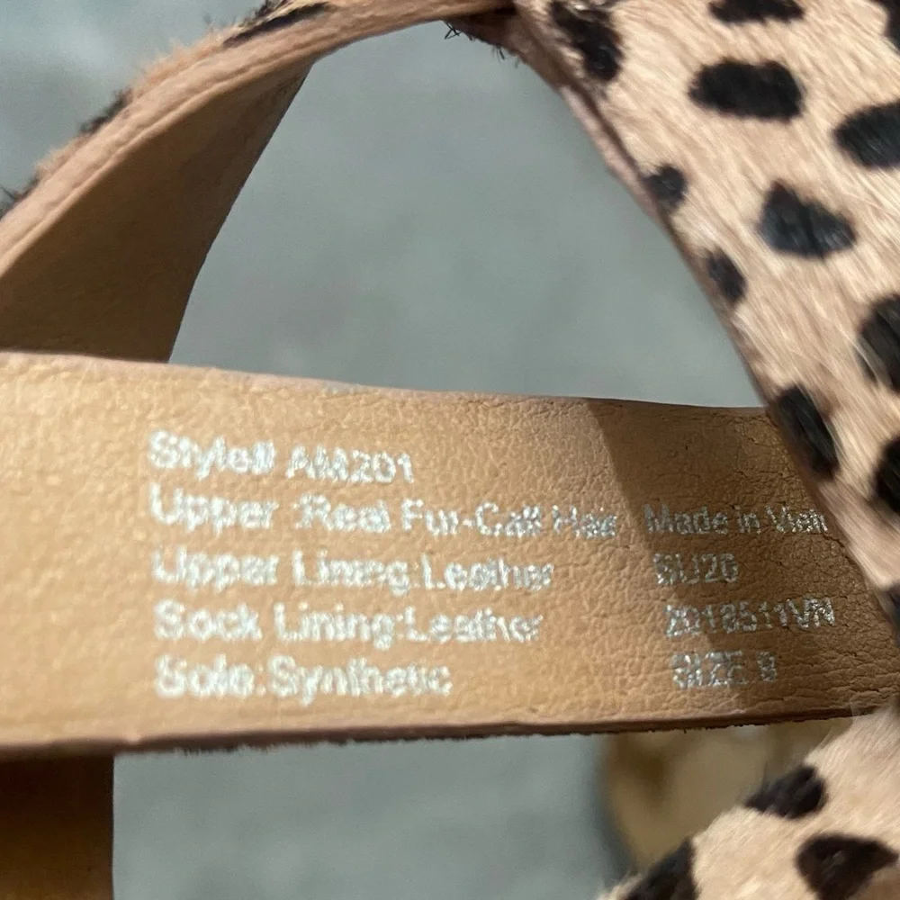 Madewell The Alyssa Sandal in Spotted Calf Hair leopard cheetah strappy - Picture 8 of 8
